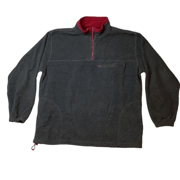 Susquehanna Trail Outfitters Red Black Fleece 1/4 Zip Pullover Mens Size Large - Picture 1 of 9